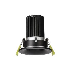 DM201537  Bruve 12 Tridonic powered 12W 4000K 1200lm 36° LED Engine,300mA , CRI>90 LED Engine Matt Black Fixed Round Recessed Downlight, Inner Glass cover, IP65